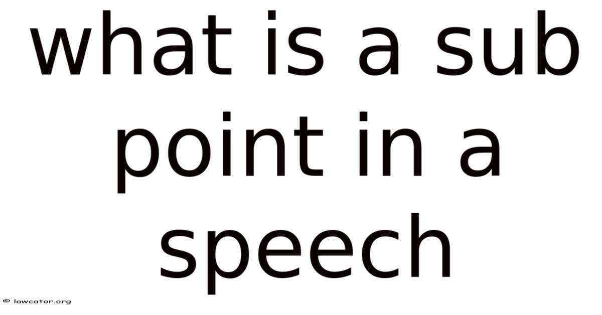 Sub Points Examples What Is A Sub Point In A Speech