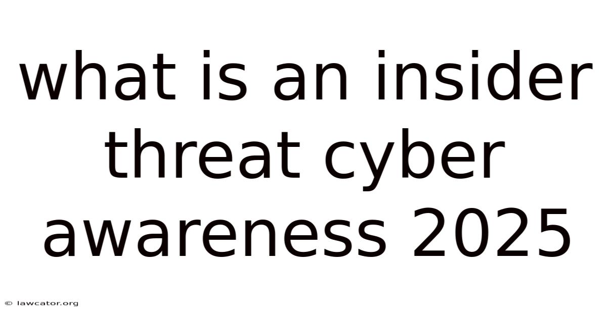 What Is An Insider Threat Cyber Awareness 2025