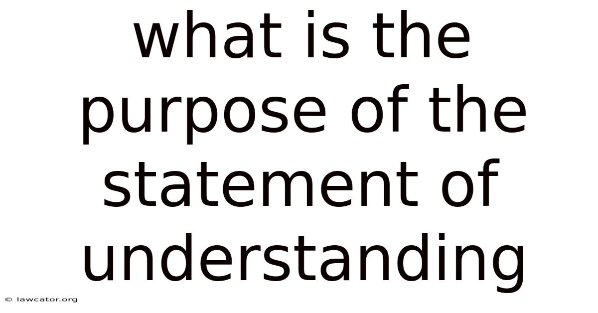 What Is The Purpose Of The Statement Of Understanding