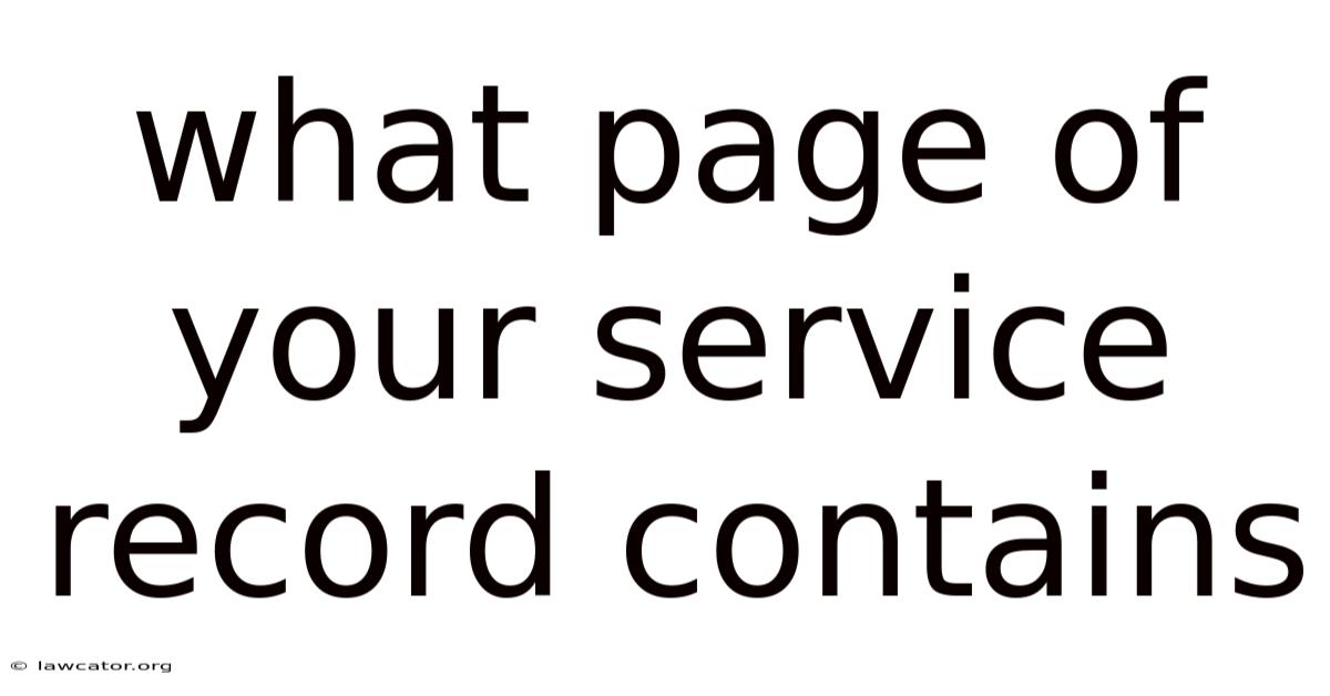 What Page Of Your Service Record Contains