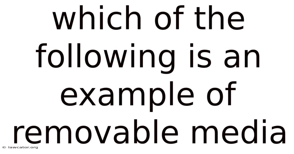 Which Of The Following Is An Example Of Removable Media