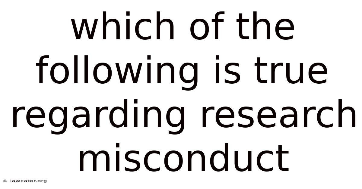 Which Of The Following Is True Regarding Research Misconduct