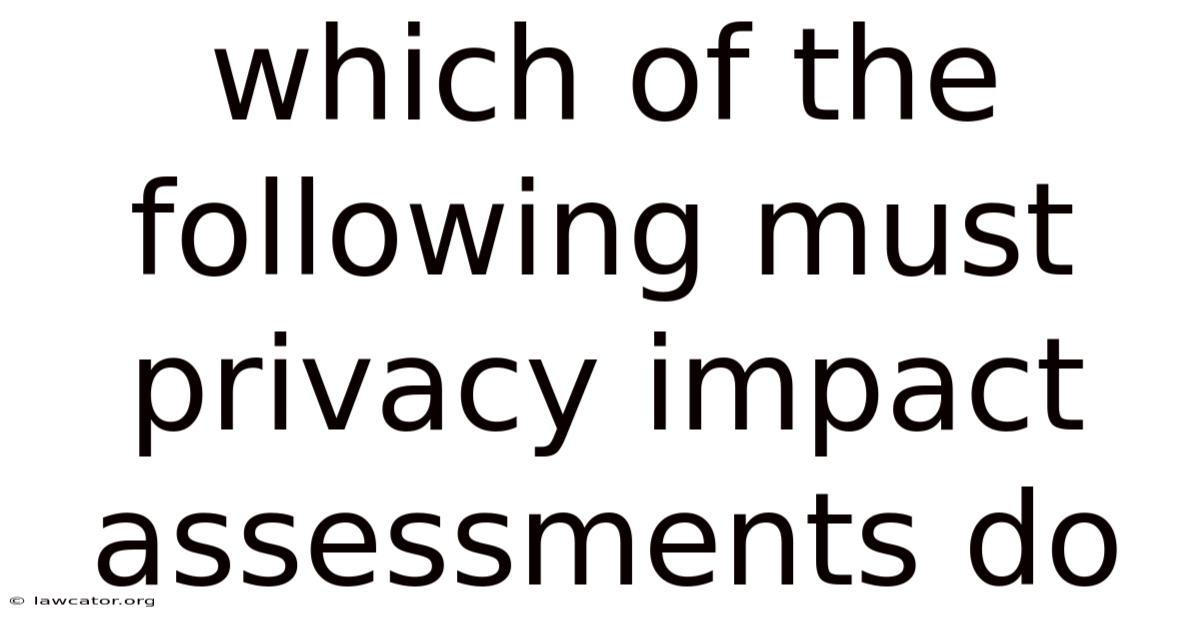 Which Of The Following Must Privacy Impact Assessments Do