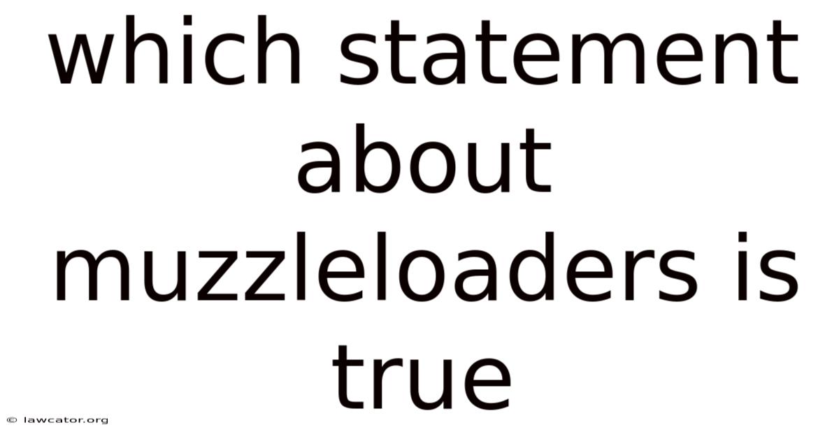Which Statement About Muzzleloaders Is True
